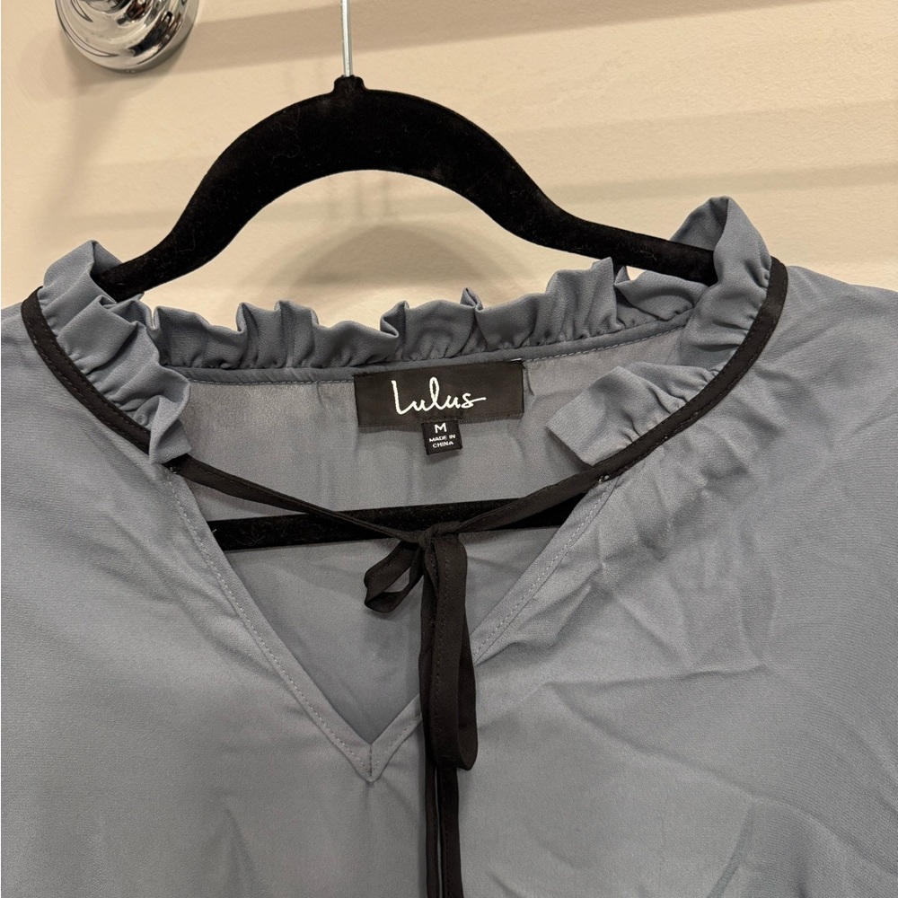 Lulu's Ruffle Blouse with Tie - Women’s Medium